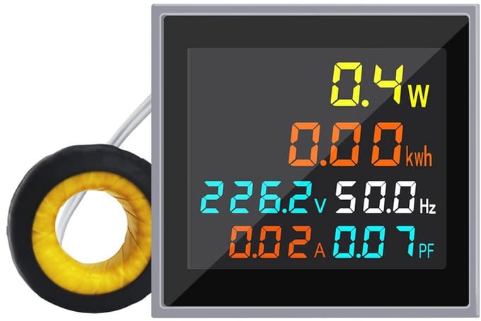 Mini AC Energiemeter 1 Fase 110V 220V 100A Voltmeter Ampèremeter met HD LCD-scherm