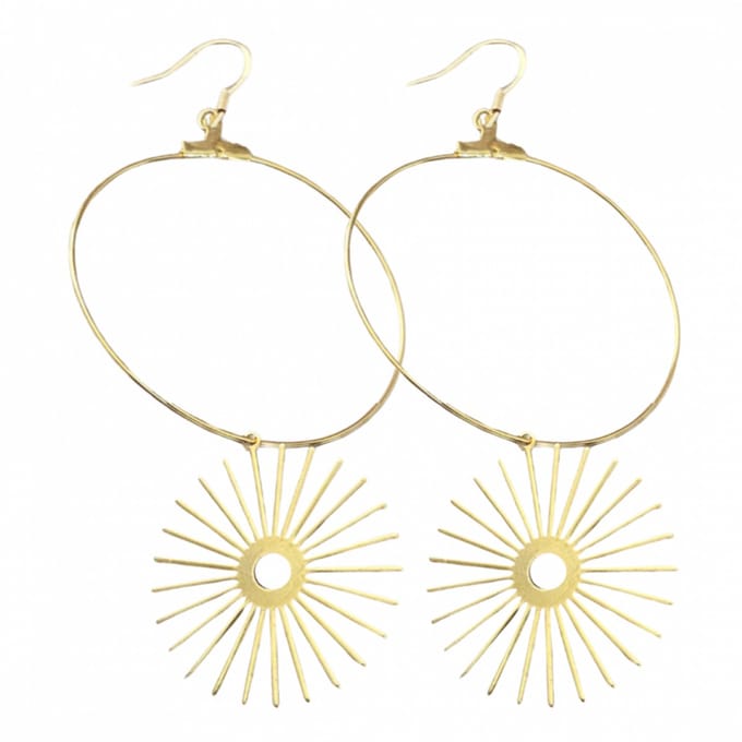 Oorbellen-Zon-Goudkleurig -zilver-Charme Bijoux