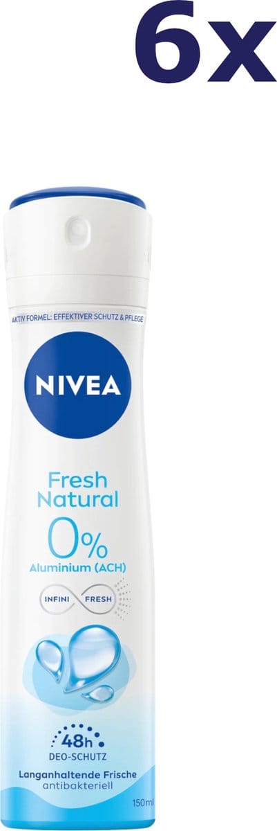 6x Nivea Deodorant Spray - Fresh Natural 150 ml