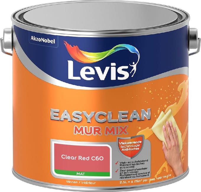 Levis - Easyclean Mur Mat Mix - Clear Red C60 - Mengverf - 2,5 L