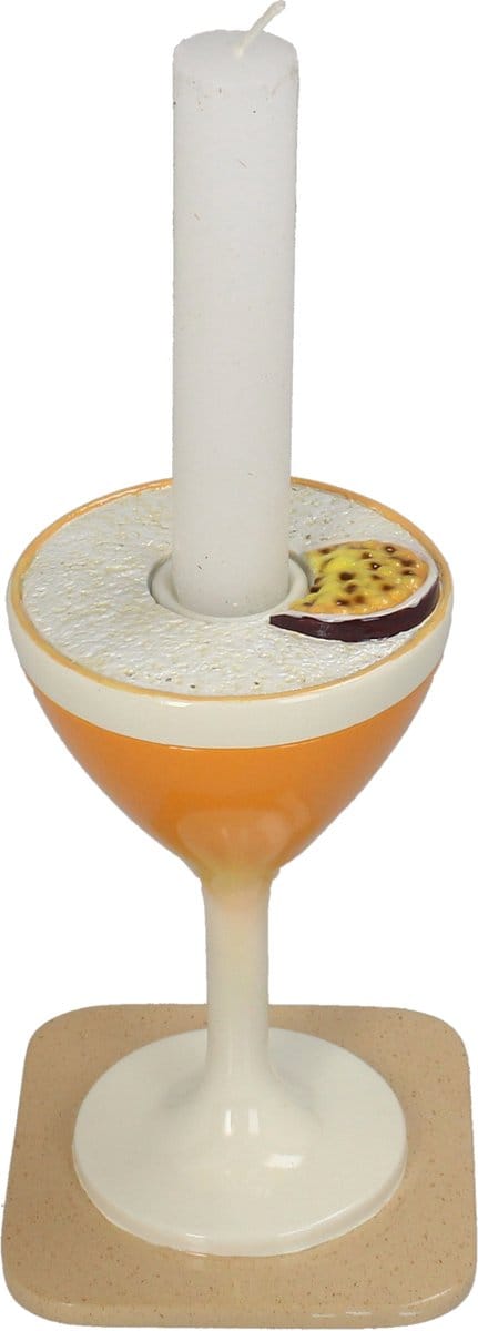 Kandelaar Pornstar Martini Geel Polyresin 9,7x9,7x15cm