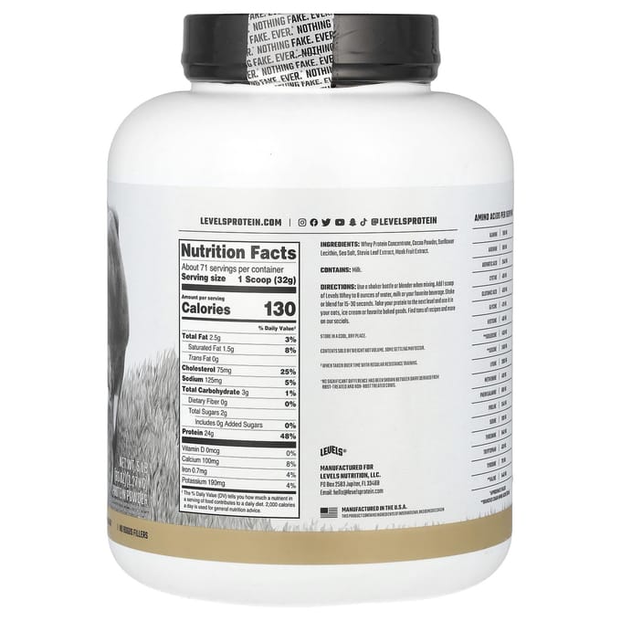Grasgevoed Whey Eiwitpoeder, Pure Chocolade, 2,27 kg (5 lbs)
