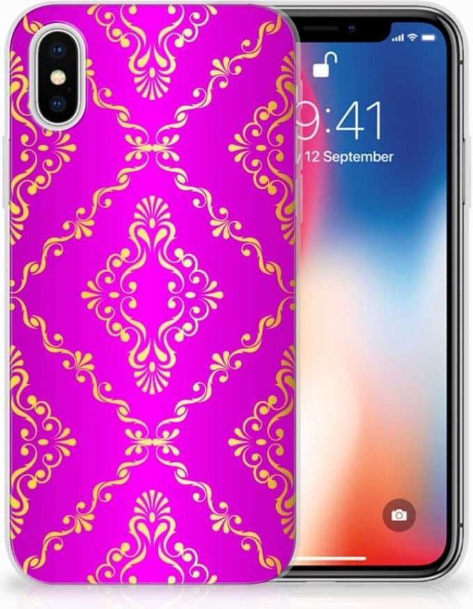 Siliconen Hoesje Apple iPhone X | Xs Barok Roze