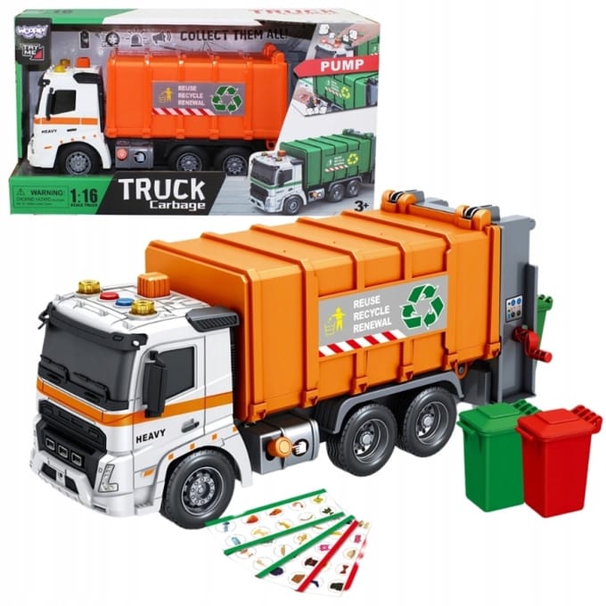 Woopie Interactieve Vuilniswagen Model Schaal 1:16 Met Geluids- en Lichteffecten - UNI