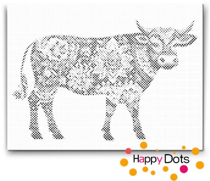 HappyDots DOT Painting Mandala Dieren 04 - Koe - 40x50cm