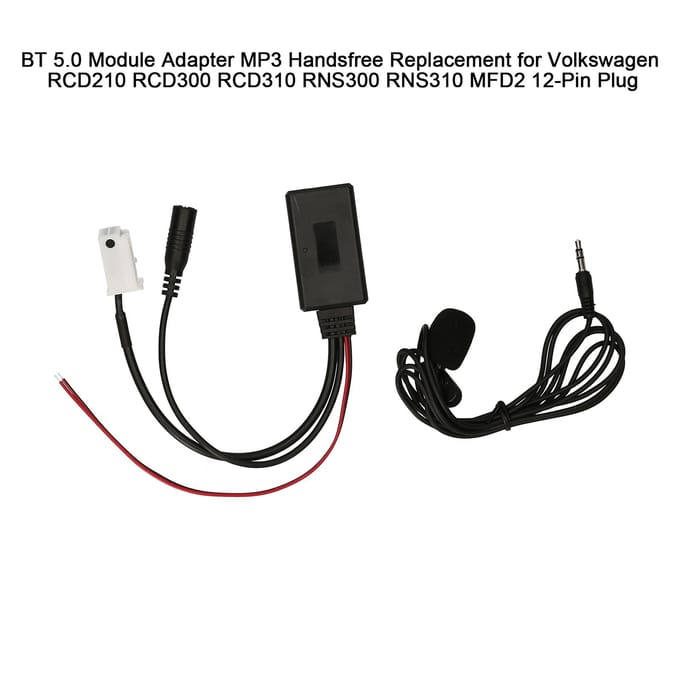 BT 5.0 Module Adapter MP3 Handsfree Vervanging voor Volkswagen RCD210 RCD300 RCD310 RNS300 RNS310 zwart