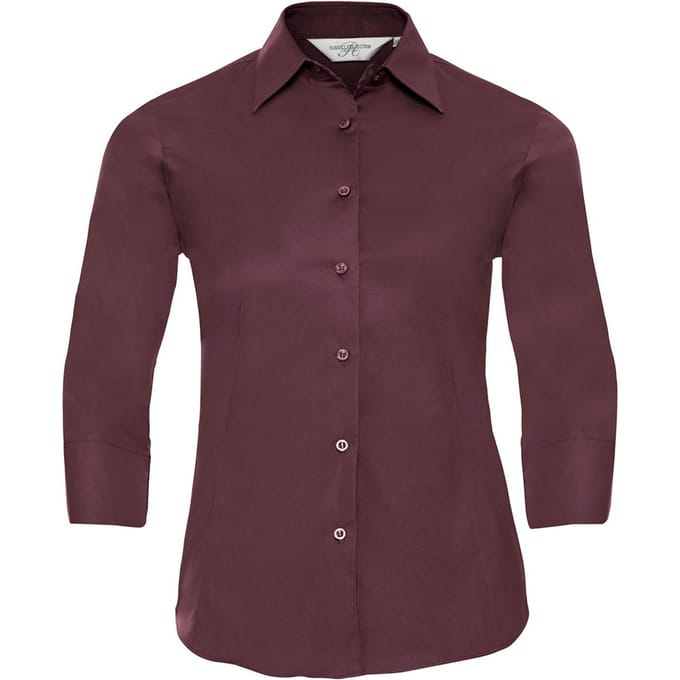 Russell Collection Dames/Dames Easy-Care 3/4 mouw Formeel Overhemd (Haven)