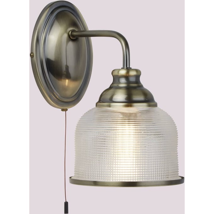 Searchlight Wandlamp Bistro II, antiek messing