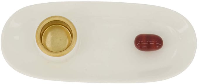 Zusss Kandelaar Keramiek Hartje Wit/Rood Wit