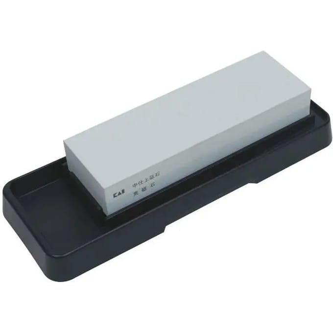 Kai combinatie wetsteen, wetsteen met opvangbak, wetsteen, messenslijper, korrel: 400 / 1000, AP-0305