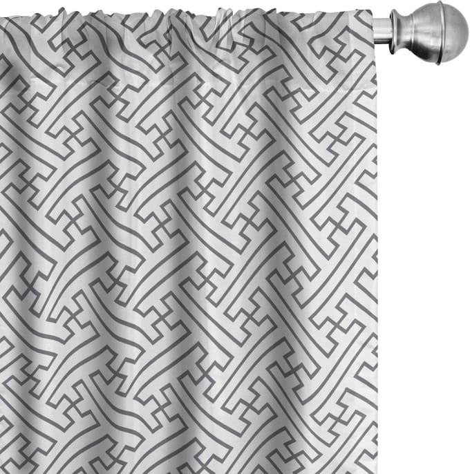 ABAKUHAUS Voorhangen – Microfaser Grijs/Wit – 2x75x245 cm