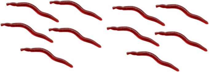 Nep Regenworm - Kunstvis Aas - Vissen - Levensecht Ontwerp - 4 cm - Rood