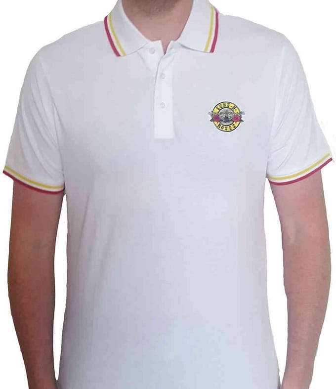 Guns N' Roses - Classic Logo Polo shirt - L - Wit