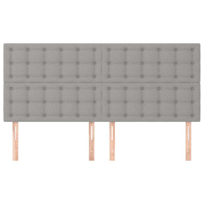 vidaXL - Hoofdbord - lichtgrijs - 160x5x118/128 - cm - stof
