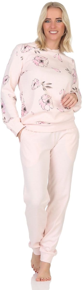 Normann damespyjama met lange interlock met manchetten in elegante look - ook in oversize