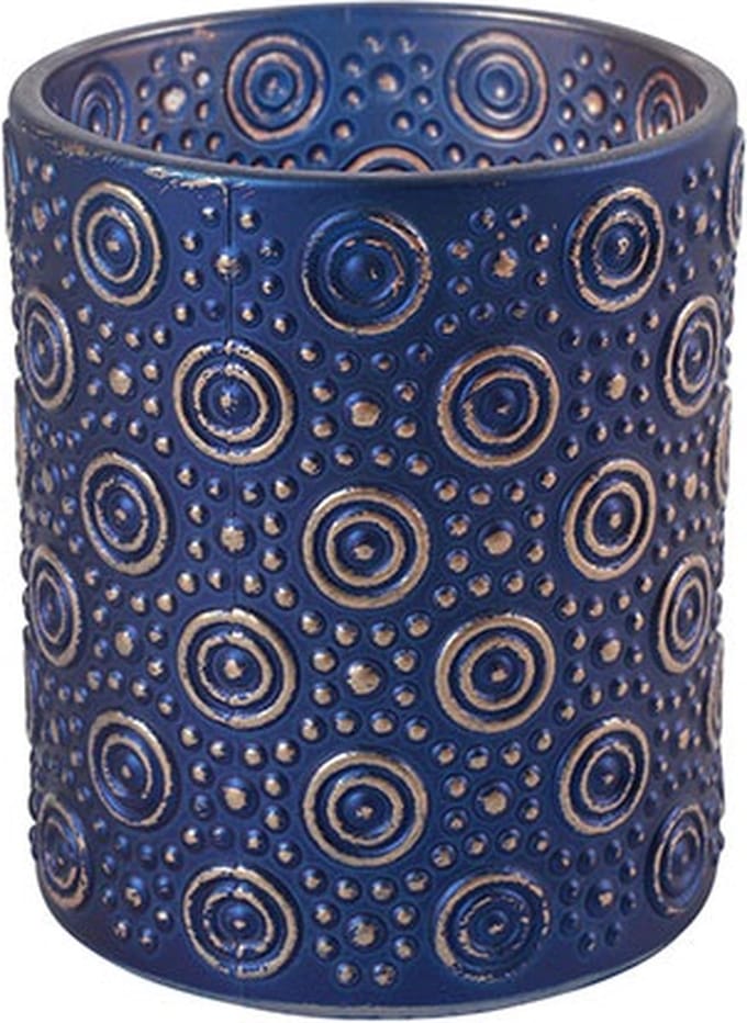 Theelichth ro Hailey M blauw/zilver