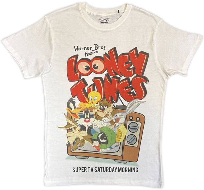 Looney Tunes - TV Heren Tshirt - M - Wit