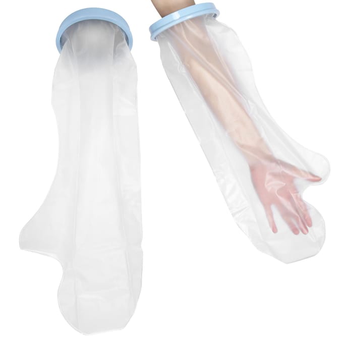 56cm Arm Gipsbeschermers Volwassen Waterdichte Gipsbeschermer voor Gebroken Arm Hand Pols white