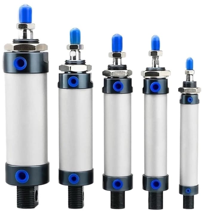 Pneumatische mini-cilinder met dubbele functie, aluminiumlegering, 100 mm slag, 40 mm boring