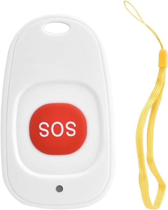Noodknop Alarm - Draadloze SOS - Ouderen Hulp - Waterdicht Anti-druk - 200 Meter Bereik - Wit