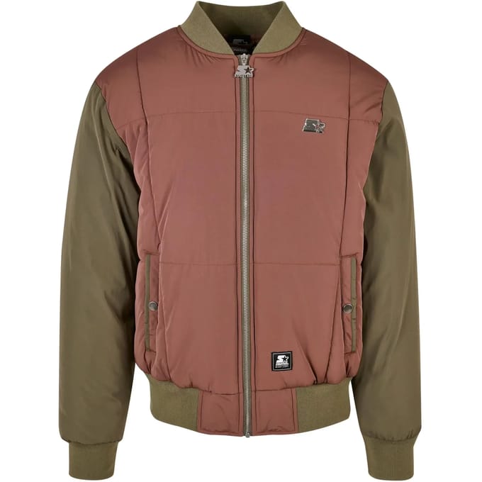 Starter Black Label - Quilted bark/darkolive Bomber jacket - S - Bruin/Groen