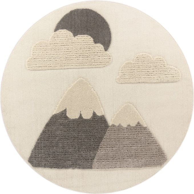 Kindertapijt Togge beige 120 cm rond