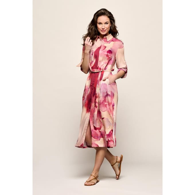 Bowie Print Jurk Roze