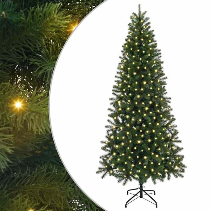 vidaXL - Kunstkerstboom - Groen - 210 - cm - PE - en - PVC