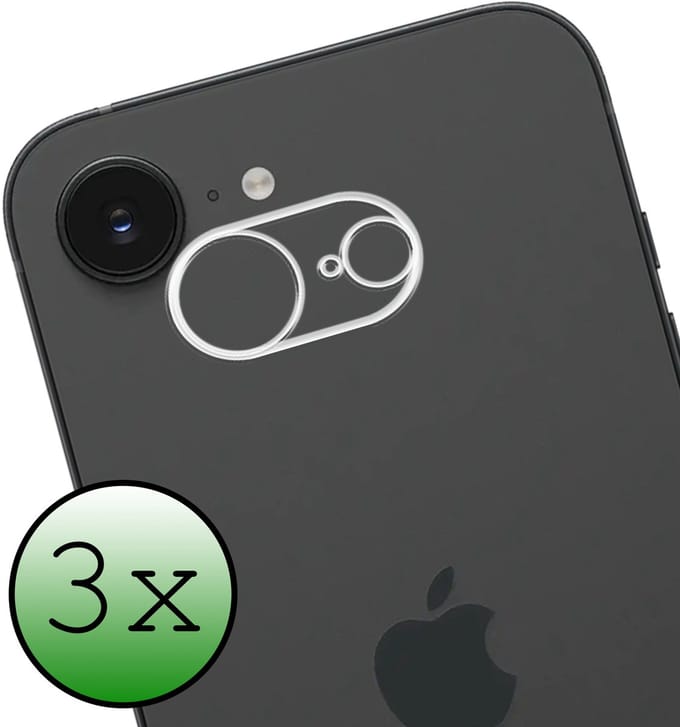 Camera Lens Protector - 3 Stuks Geschikt voor Apple iPhone 16e - Camera Screenprotector Beschermglas - Gehard Glas - Tempered Glass - Screen Protector