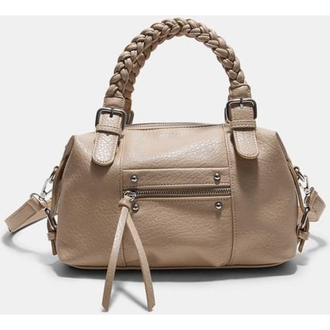 Stradivarius Bowlingtas met gevlochten handvatten  Ecru OS