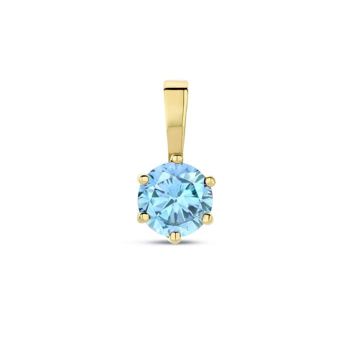 Marie Celeste hanger met geboortesteen zirkonia 9 mm - 4 - Goud