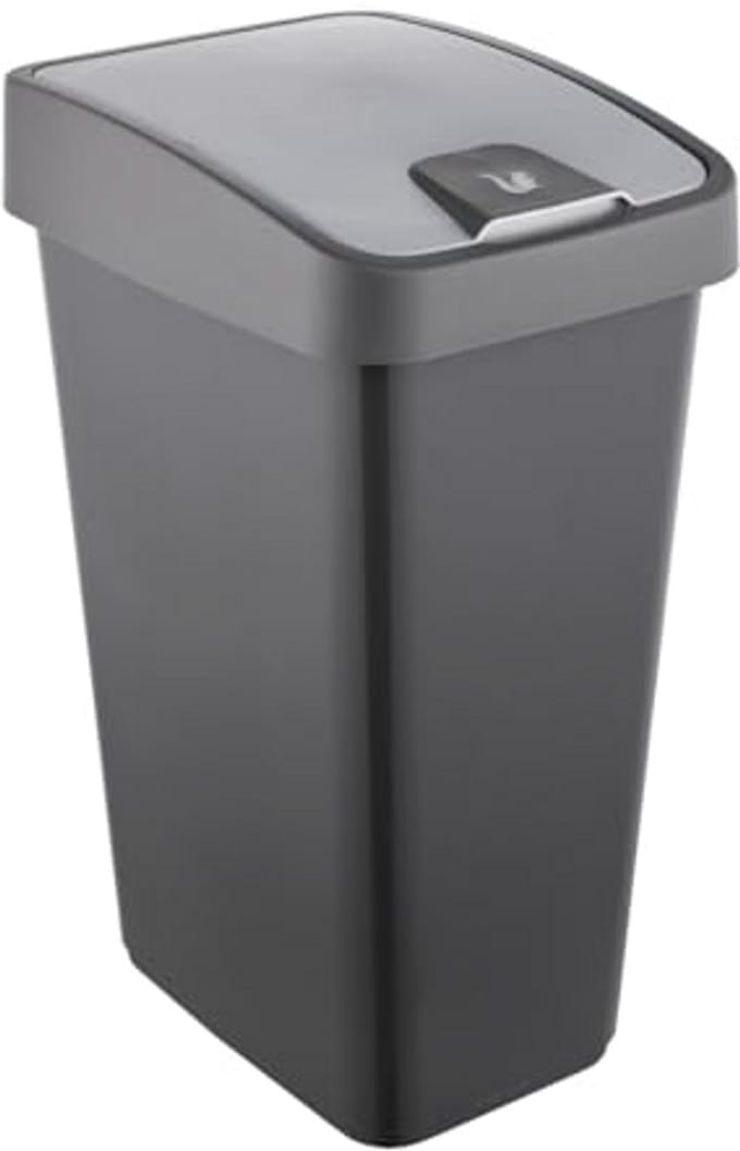Premium Afvalemmer met Flipdeksel en Soft Touch 45L - Magnetisch Grijs