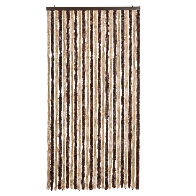 vidaXL - Vliegengordijn - 100x220 - cm - chenille - beige - en - lichtbruin
