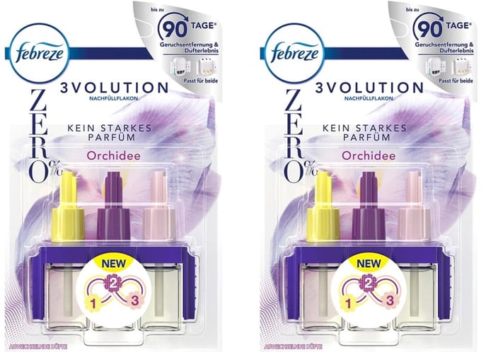 Febreze Navulling - 3Volution Zero% - Orchid - 2 x 20 ml