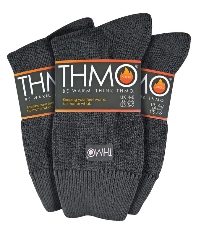 THMO - Set van 3 wintersokken voor dames met comfortbovenkant - Grijs