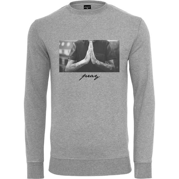 Mister Tee - Pray Crewneck sweater/trui - XL - Grijs