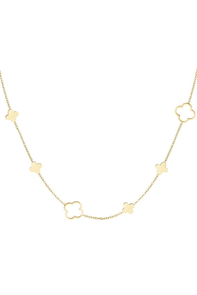 Bijoutheek Collier Klavers open dicht Goud