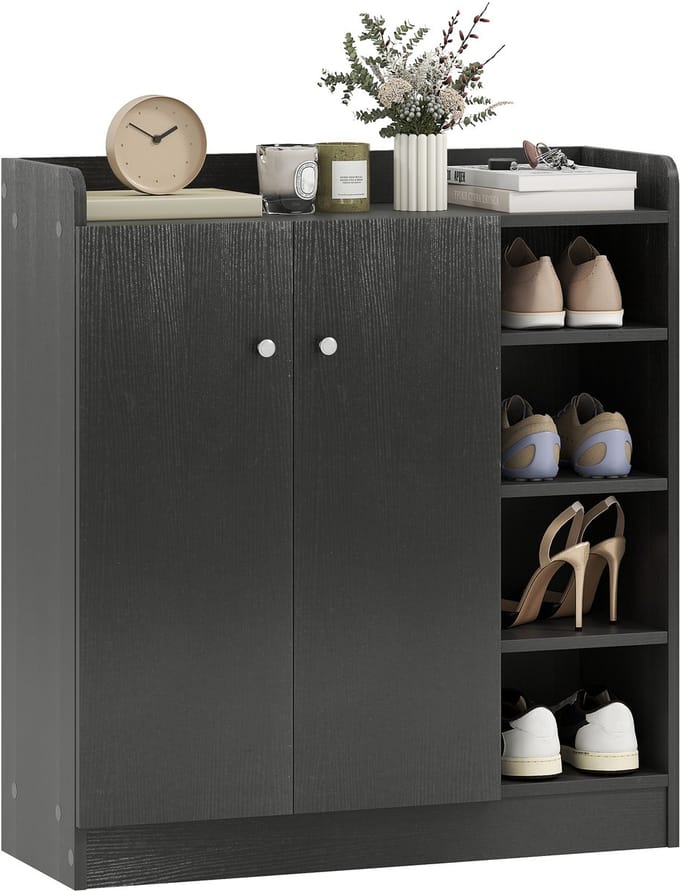 HOMCOM Schoenenkast - Hout - 83x30x90cm - Zwart