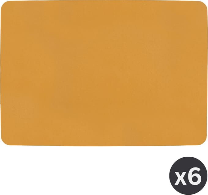 ZICZAC - Placemat TOGO - SET/6 - Dubbelzijdig - Kunstleer - 33x45 cm, camel