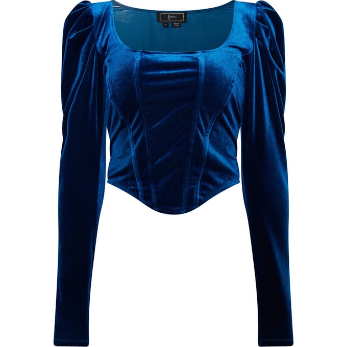 Faina Blouse Dames Smaragdblauw