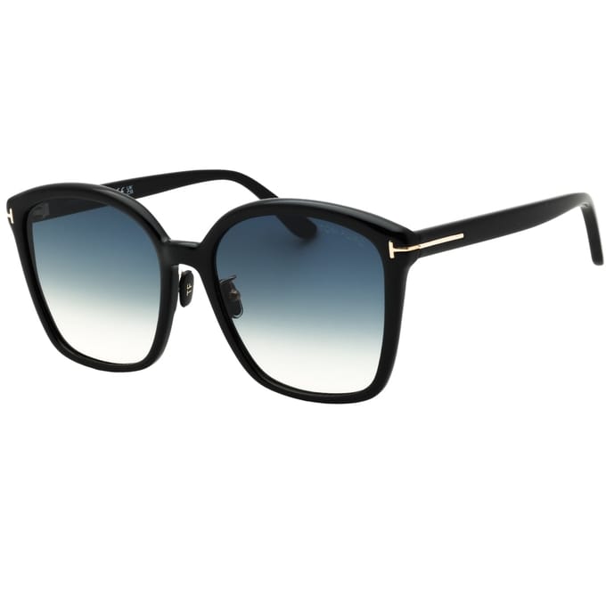 Tom Ford Smoke Gradient Lens Glanzend zwarte zonnebril