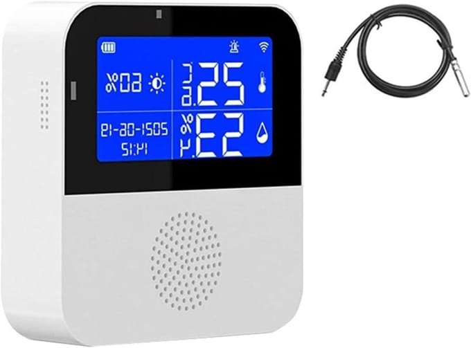 Slimme Sensor - Hygrometer Thermometer - Omgevingsmonitoring Binnen - App Controle - 86mm - Wit
