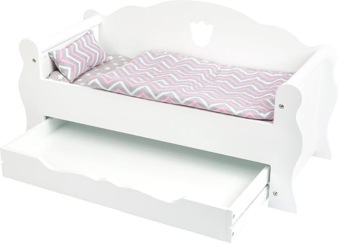 Small Foot - Wooden Doll Bed with Drawer and Bedding 4dlg.
