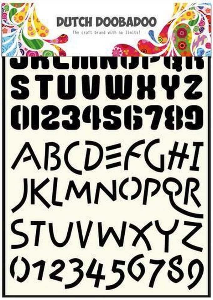 Dutch Doobadoo Dutch Stencil Art Alphabet 4  A4 470.455.005