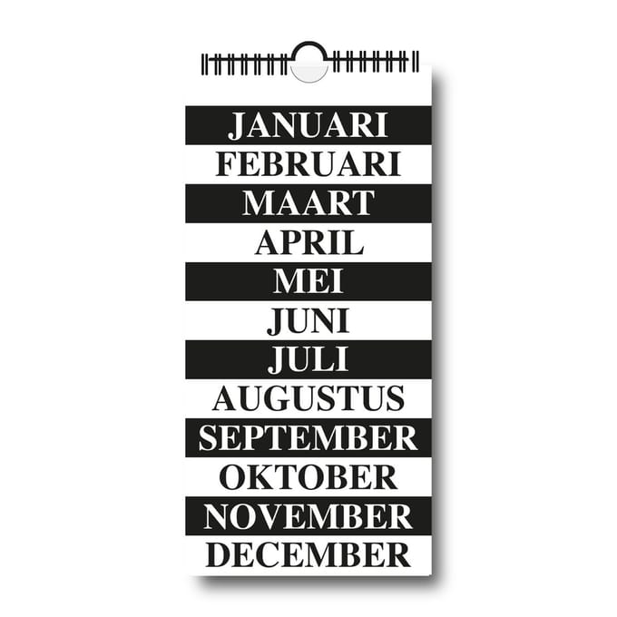 Verjaardagskalender zwart/wit