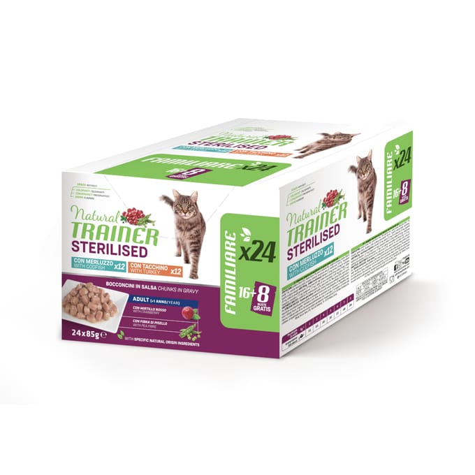 24 x 85 g Natural Trainer Adult Sterilised