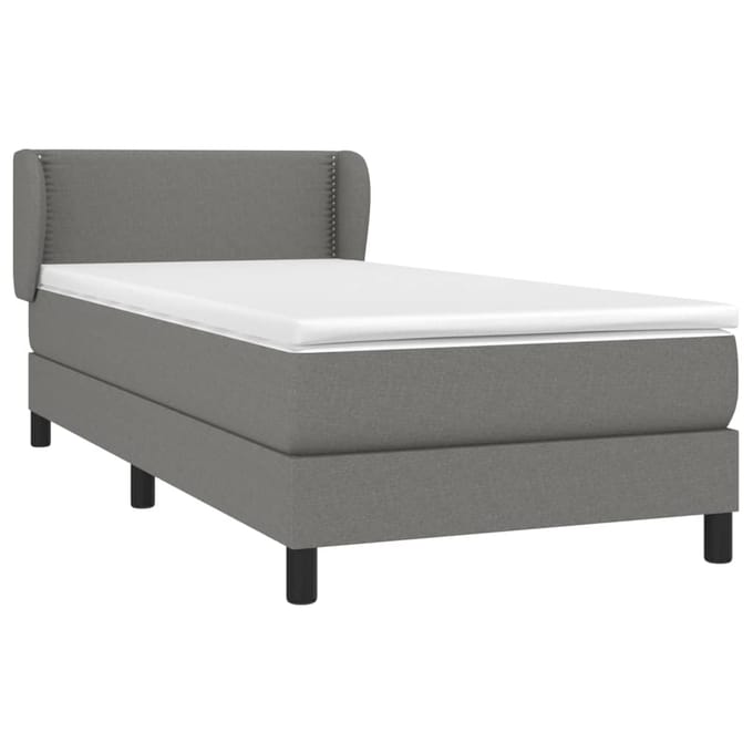 vidaXL - Boxspring - met - matras - stof - donkergrijs - 100x200 - cm