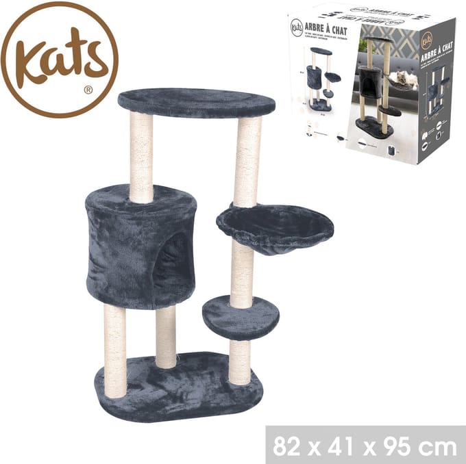 "KATS" Grijs en beige krabpaal 82x41xH95 cm