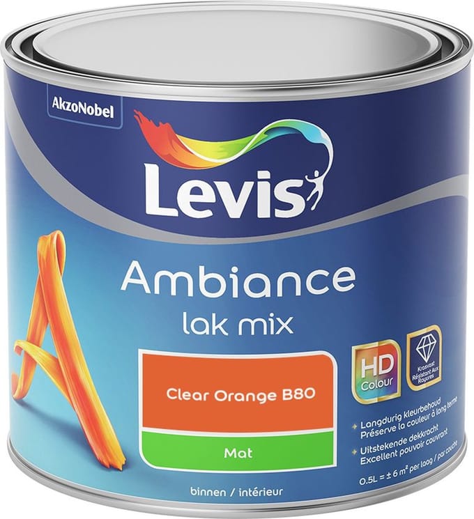 Levis - Ambiance Lak Mat Mix - Clear Orange B80 - Mengverf - 0,5 L