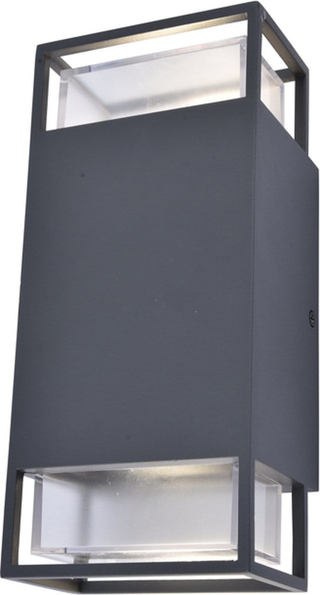 LUTEC Ridge - Moderne Up & Down Wandlamp voor Buiten - GU10 - Donkergrijs - Aluminium